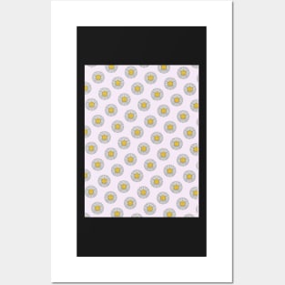 Simple Spring Daisies Pattern | Lilac Background Posters and Art